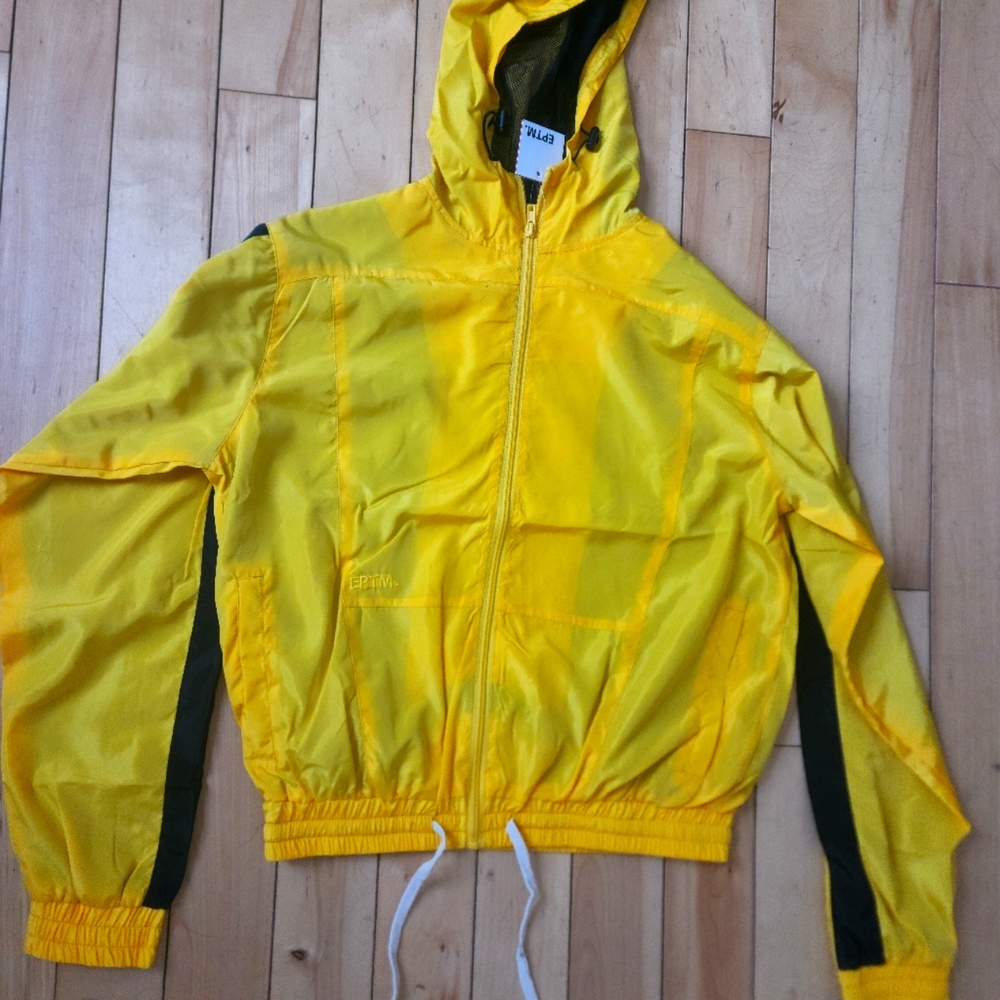 Men's small yellow and black wind breaker